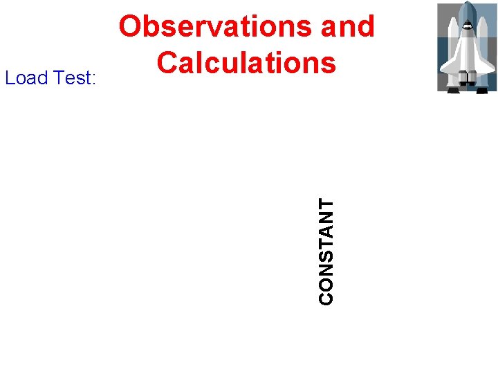 CONSTANT Load Test: Observations and Calculations 