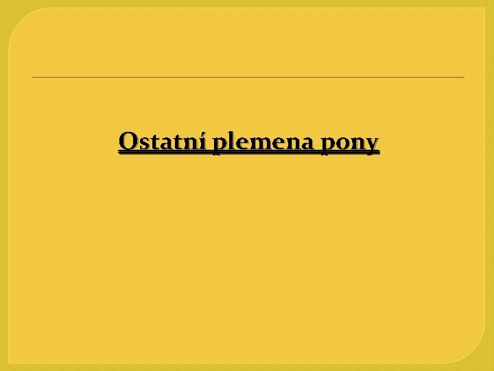 Ostatní plemena pony 