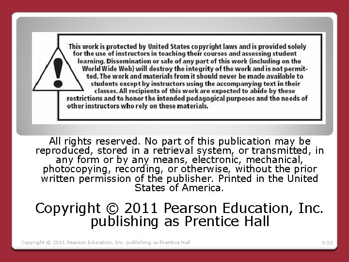 All rights reserved. No part of this publication may be reproduced, stored in a