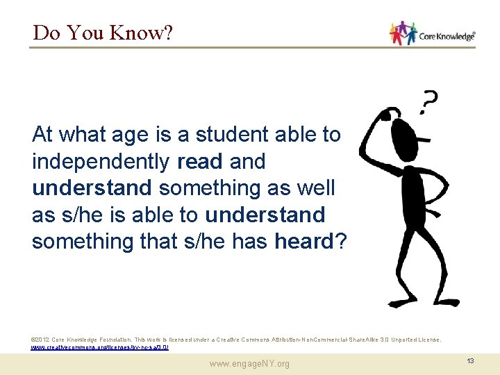 Do You Know? At what age is a student able to independently read and