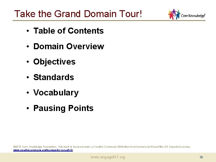 Take the Grand Domain Tour! • Table of Contents • Domain Overview • Objectives