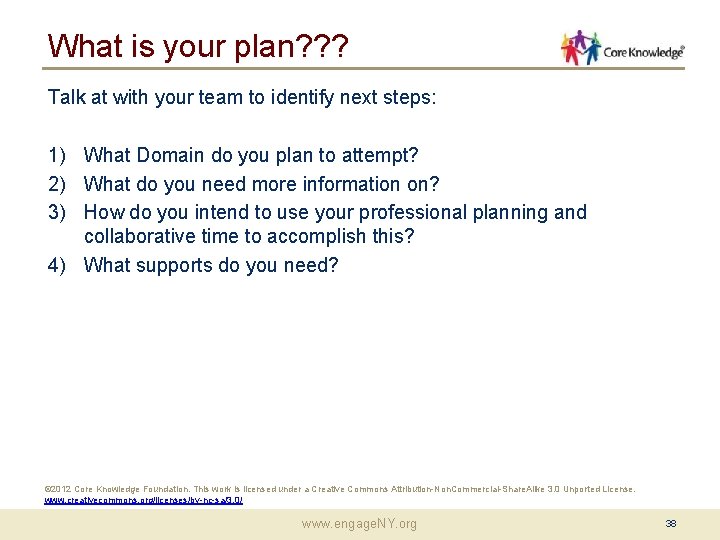 What is your plan? ? ? Talk at with your team to identify next