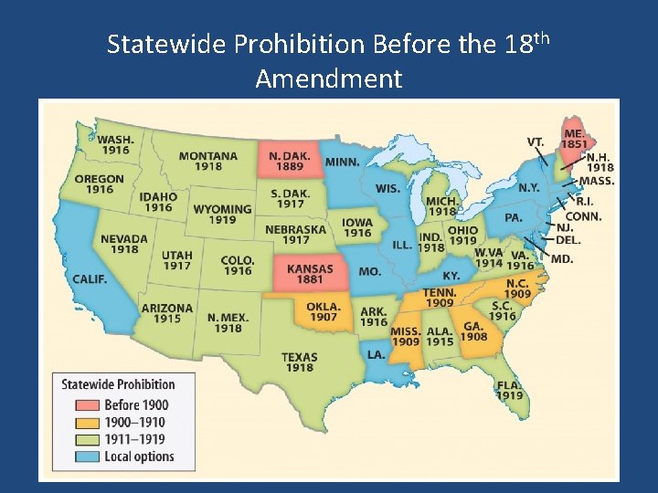 Statewide Prohibition Before the 18 th Amendment 