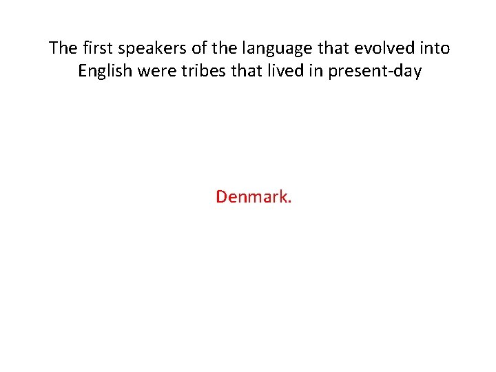 The first speakers of the language that evolved into English were tribes that lived