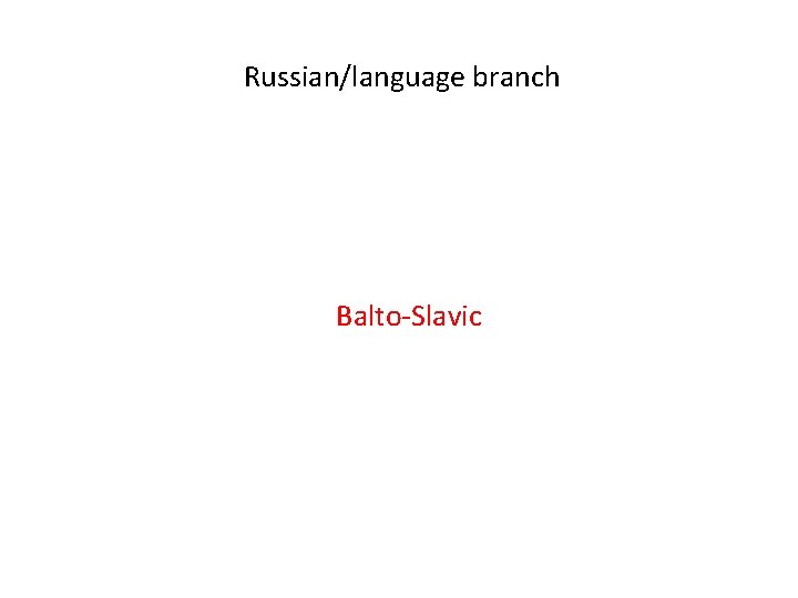 Russian/language branch Balto-Slavic 