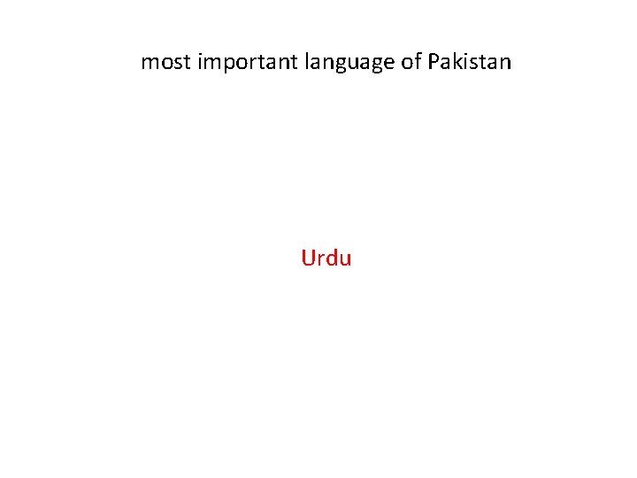 most important language of Pakistan Urdu 