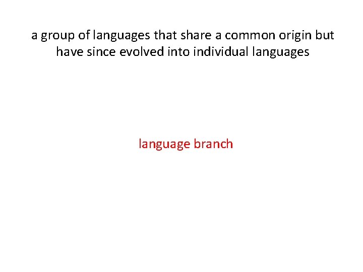 a group of languages that share a common origin but have since evolved into