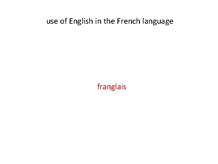 use of English in the French language franglais 