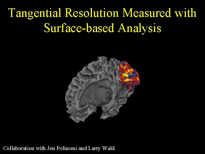 Tangential Resolution Measured with Surface-based Analysis Collaboration with Jon Polimeni and Larry Wald. 