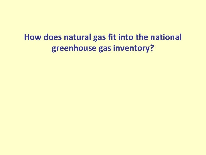 How does natural gas fit into the national greenhouse gas inventory? 