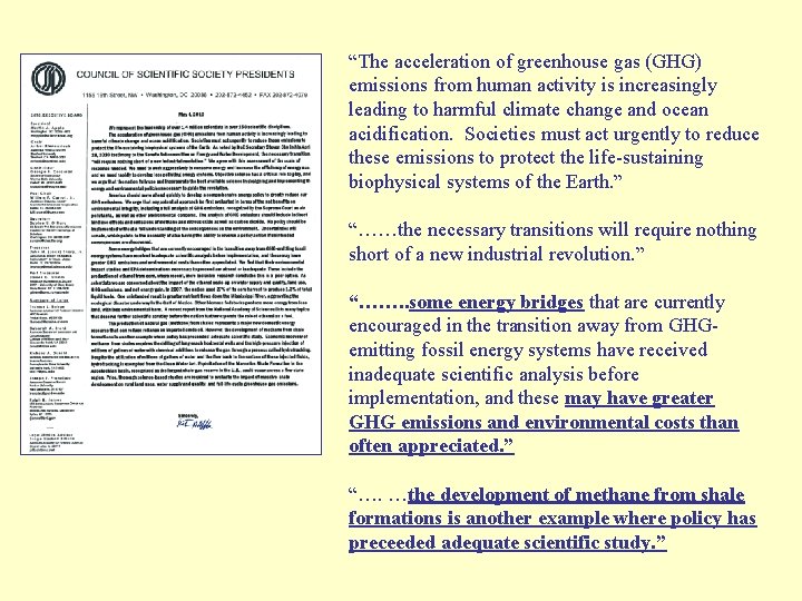 “The acceleration of greenhouse gas (GHG) emissions from human activity is increasingly leading to