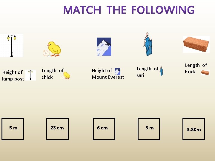 Height of lamp post 5 m Length of chick 23 cm Height of Mount