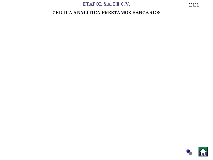 ETAPOL S. A. DE C. V. CEDULA ANALITICA PRESTAMOS BANCARIOS CC 1 ETAPOL S. A. DE C. V. CEDULA ANALITICA PRESTAMOS BANCARIOS CC 1