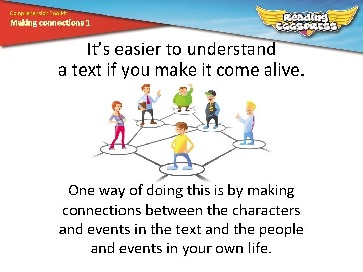 Comprehension Toolkit Making connections 1 It’s easier to understand a text if you make