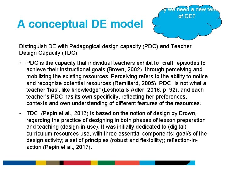 A conceptual DE model Why we need a new term of DE? Distinguish DE A conceptual DE model Why we need a new term of DE? Distinguish DE