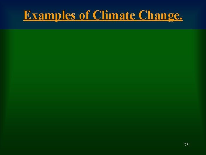 Examples of Climate Change. 73 