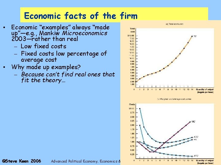 Economic facts of the firm • Economic “examples” always “made up”—e. g. , Mankiw