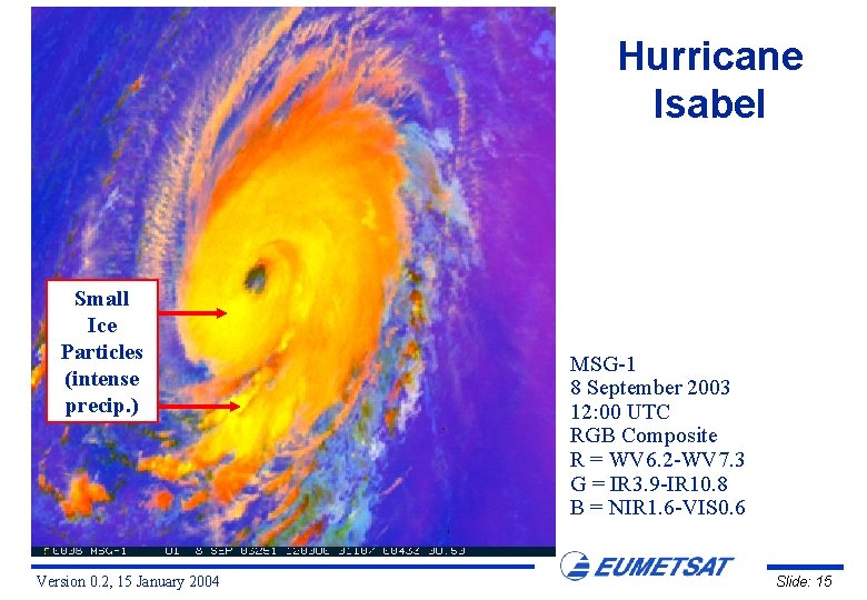 Hurricane Isabel Mali Small Ice Guinea Particles (intense precip. ) Version 0. 2, 15