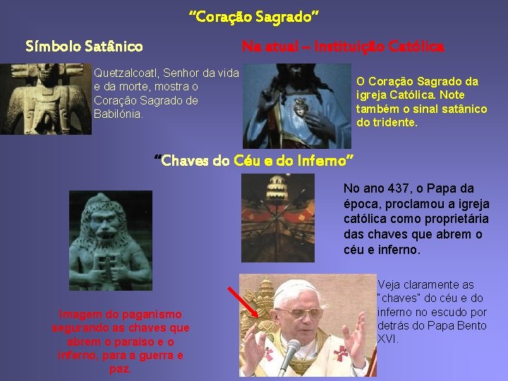 “Coração Sagrado” Símbolo Satânico Na atual – Instituição Católica Quetzalcoatl, Senhor da vida e