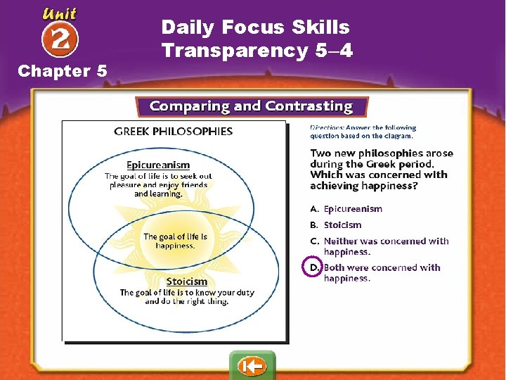 Chapter 5 Daily Focus Skills Transparency 5– 4 