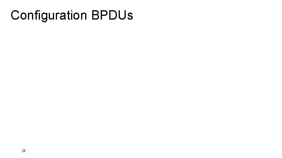 Configuration BPDUs 24 