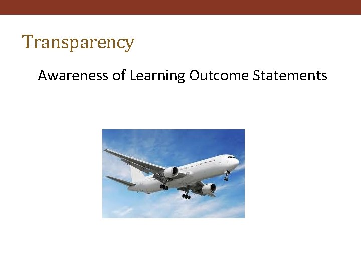 Transparency Awareness of Learning Outcome Statements 