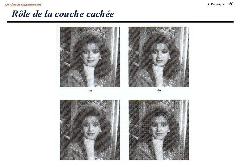 Les réseaux connexionnistes Rôle de la couche cachée A. Cornuéjols 60 