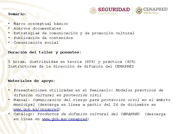Temario: • • • Marco conceptual básico Acervos documentales Estrategias de comunicación y de