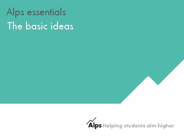 Alps essentials The basic ideas 