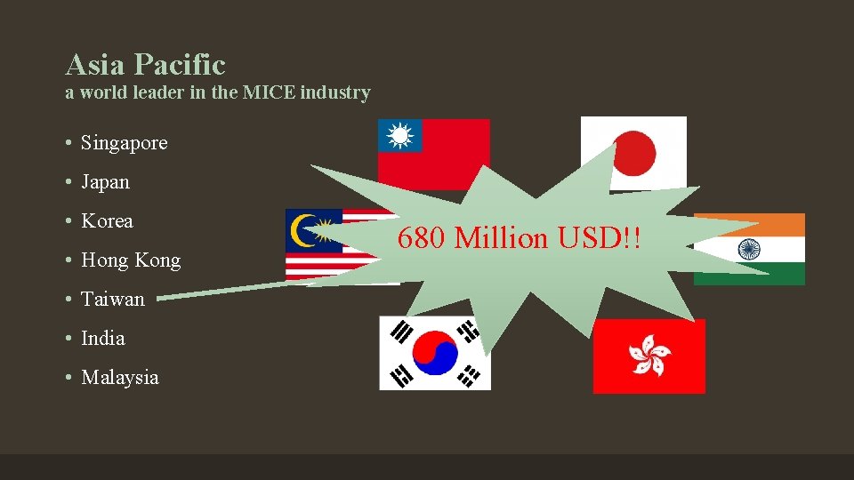 Asia Pacific a world leader in the MICE industry • Singapore • Japan •