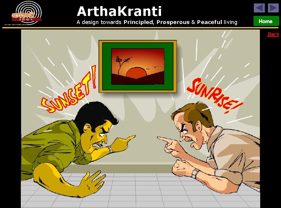 Artha. Kranti A design towards Principled, Prosperous & Peaceful living Home Back 