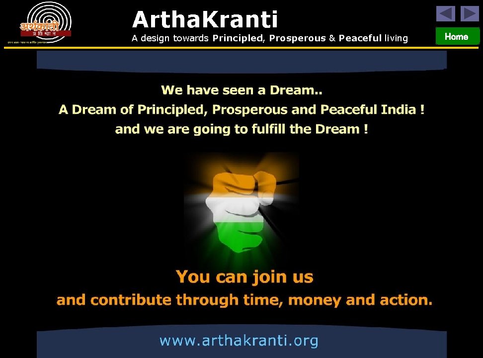 Artha. Kranti A design towards Principled, Prosperous & Peaceful living Home 