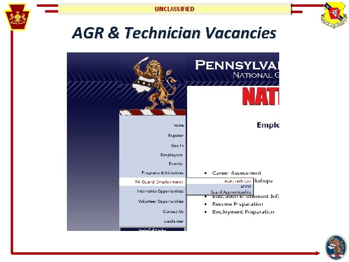 UNCLASSIFIED AGR & Technician Vacancies 