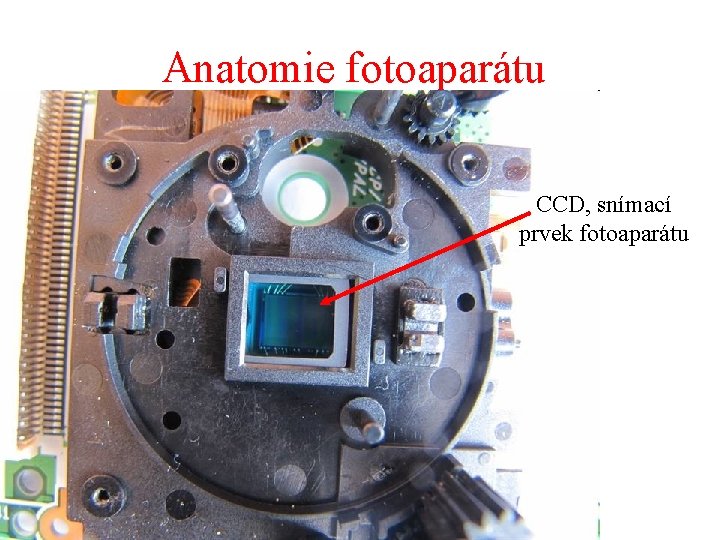 Anatomie fotoaparátu CCD, snímací prvek fotoaparátu 