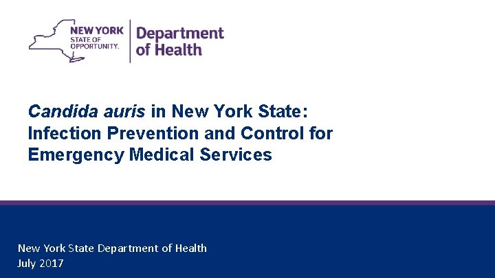 Candida auris in New York State: Infection Prevention and Control for Emergency Medical Services