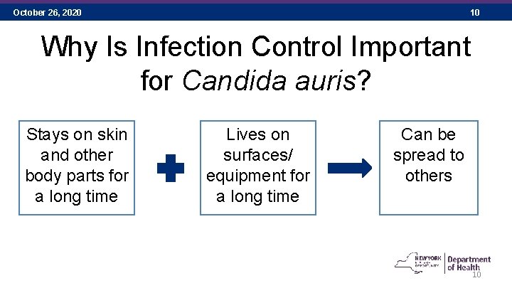 October 26, 2020 10 Why Is Infection Control Important for Candida auris? Stays on