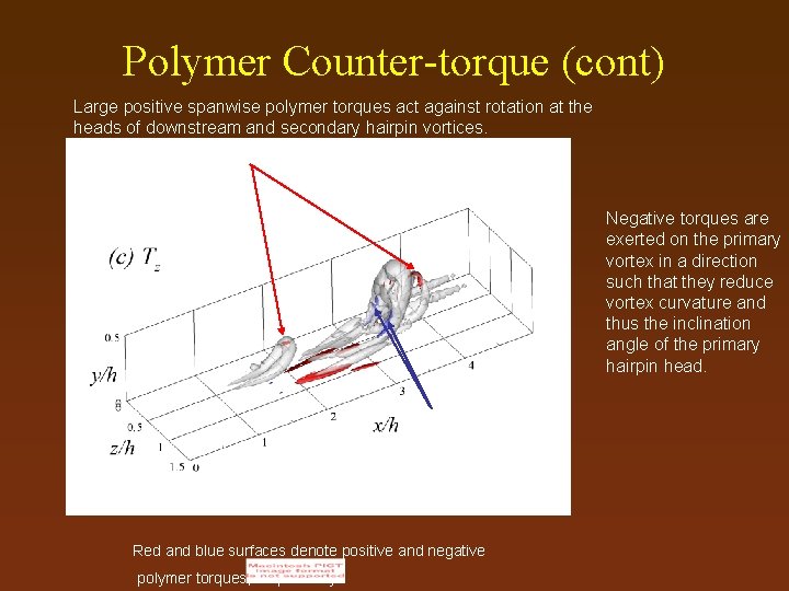 Polymer Counter-torque (cont) Large positive spanwise polymer torques act against rotation at the heads