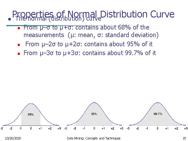 n Properties of Normal Distribution Curve The normal (distribution) curve n n n 10/26/2020