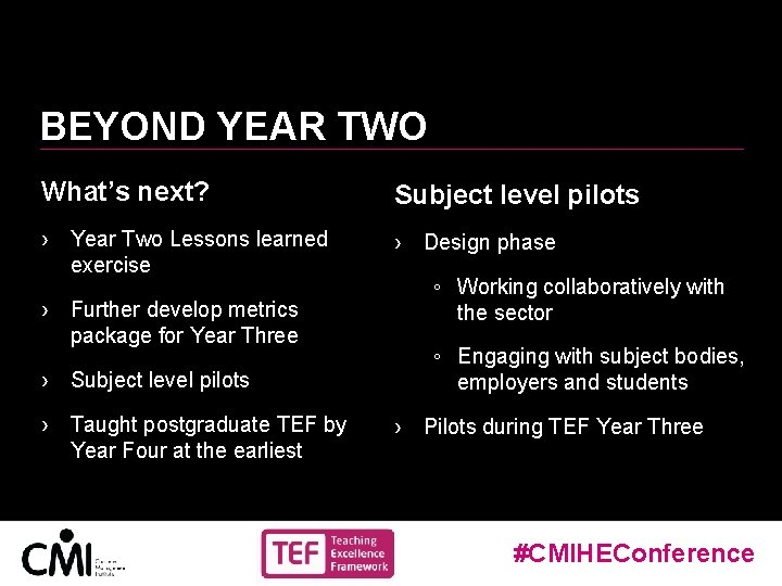 BEYOND YEAR TWO What’s next? Subject level pilots › Year Two Lessons learned exercise