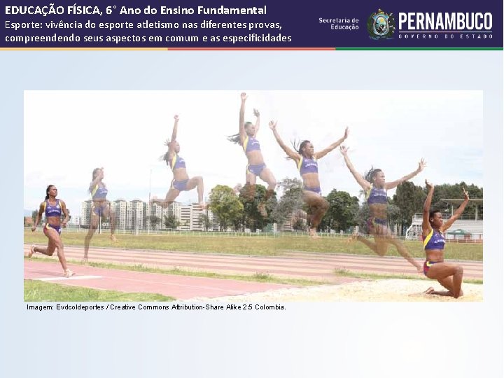 EDUCAÇÃO FÍSICA, 6° Ano do Ensino Fundamental Esporte: vivência do esporte atletismo nas diferentes