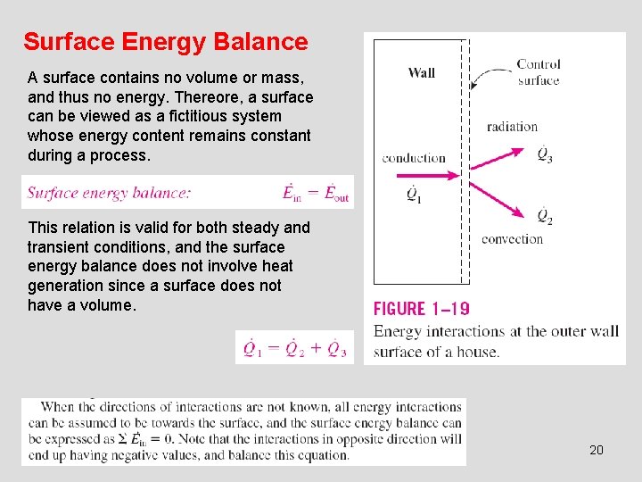 Surface Energy Balance A surface contains no volume or mass, and thus no energy.