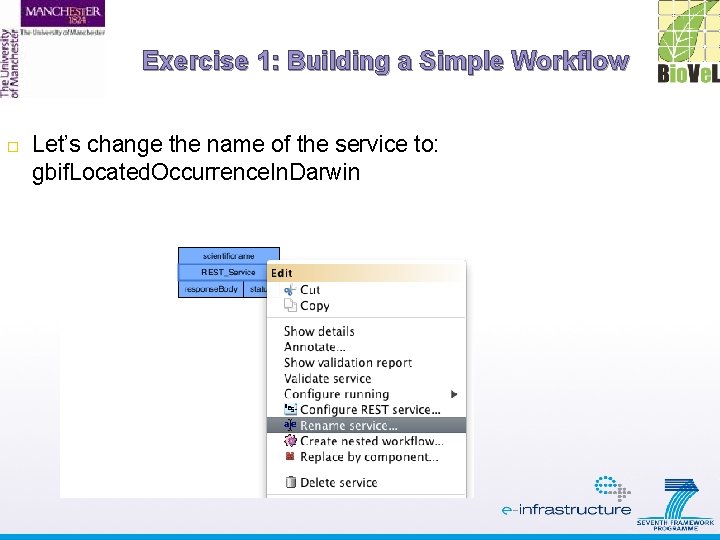 Exercise 1: Building a Simple Workflow Let’s change the name of the service to: