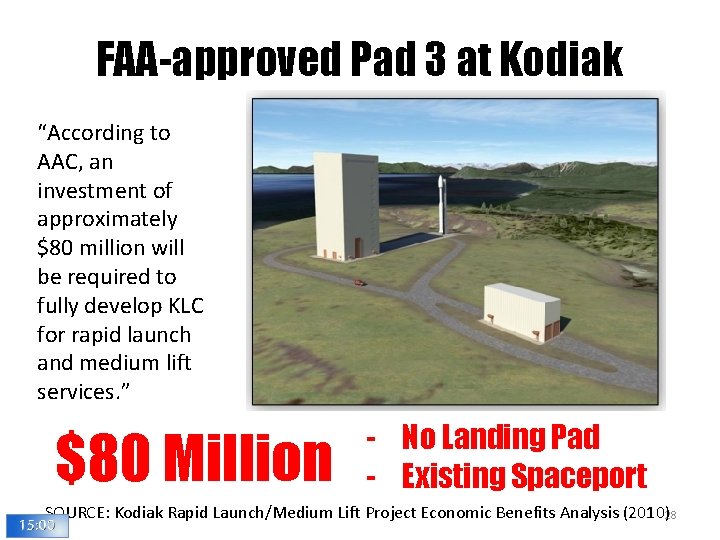 FAA-approved Pad 3 at Kodiak “According to AAC, an investment of approximately $80 million FAA-approved Pad 3 at Kodiak “According to AAC, an investment of approximately $80 million