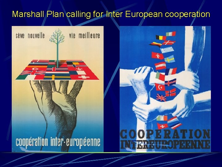 Marshall Plan calling for Inter European cooperation 
