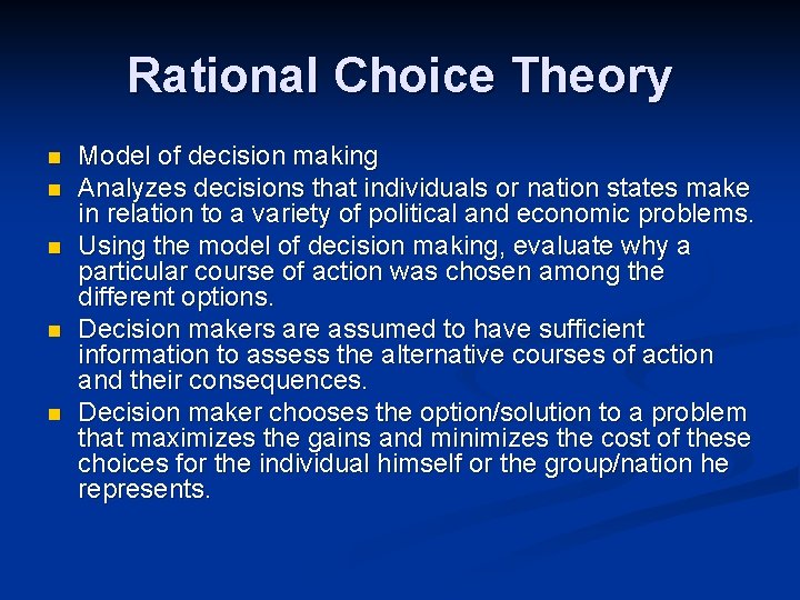 International Political Economy The Rational Choice Approach in