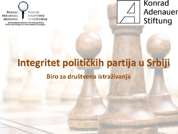 Integritet političkih partija u Srbiji Biro za društvena istraživanja 