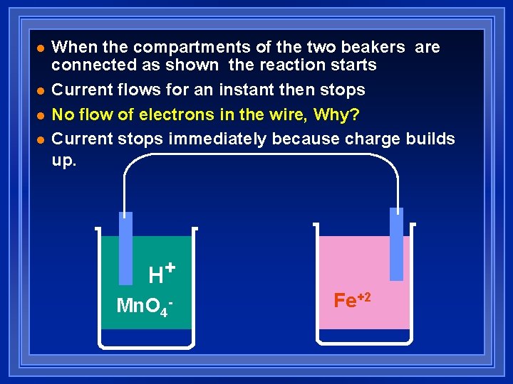 l l When the compartments of the two beakers are connected as shown the l l When the compartments of the two beakers are connected as shown the