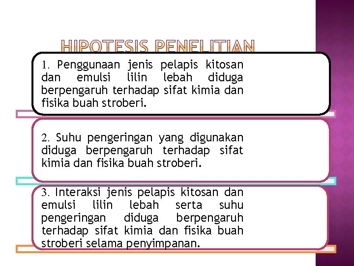 1. Penggunaan jenis pelapis kitosan dan emulsi lilin lebah diduga berpengaruh terhadap sifat kimia