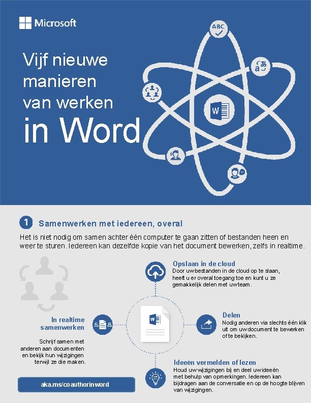 Vijf nieuwe manieren van werken in Word Samenwerken met iedereen, overal Het is niet Vijf nieuwe manieren van werken in Word Samenwerken met iedereen, overal Het is niet