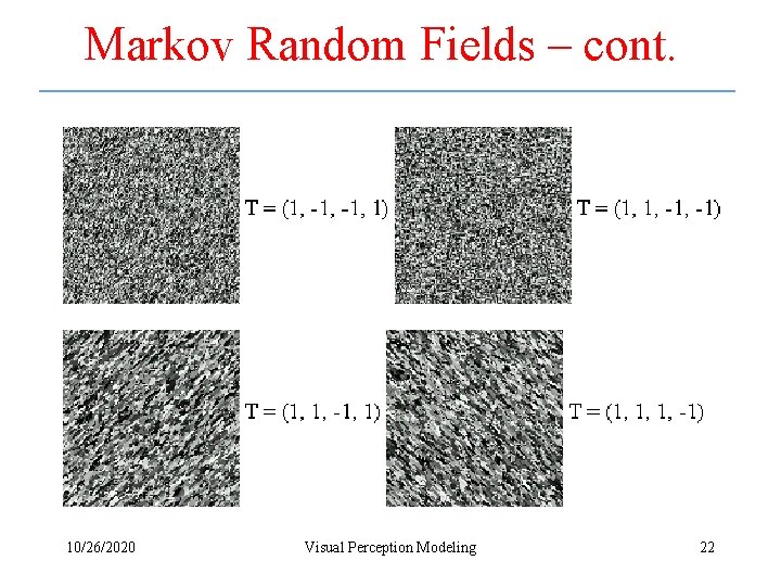 Markov Random Fields – cont. 10/26/2020 Visual Perception Modeling 22 